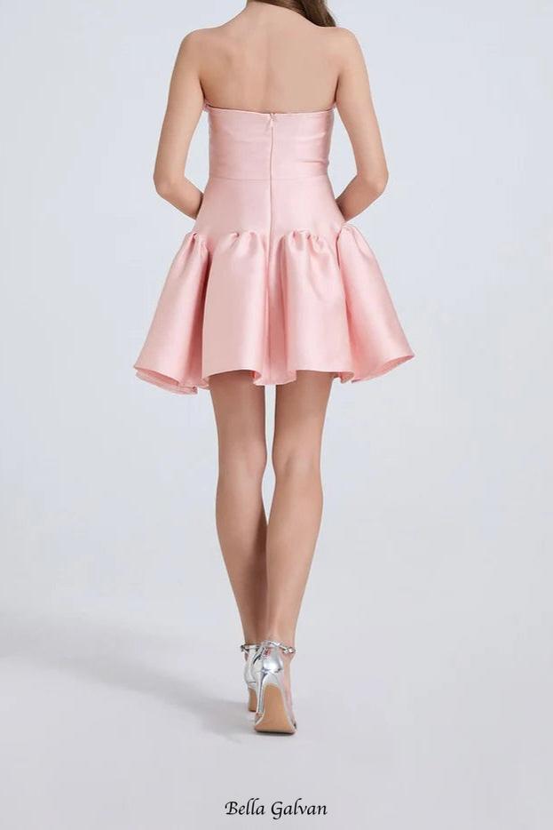 Flowering Girl Women Tina flower strapless mini Dress in pink