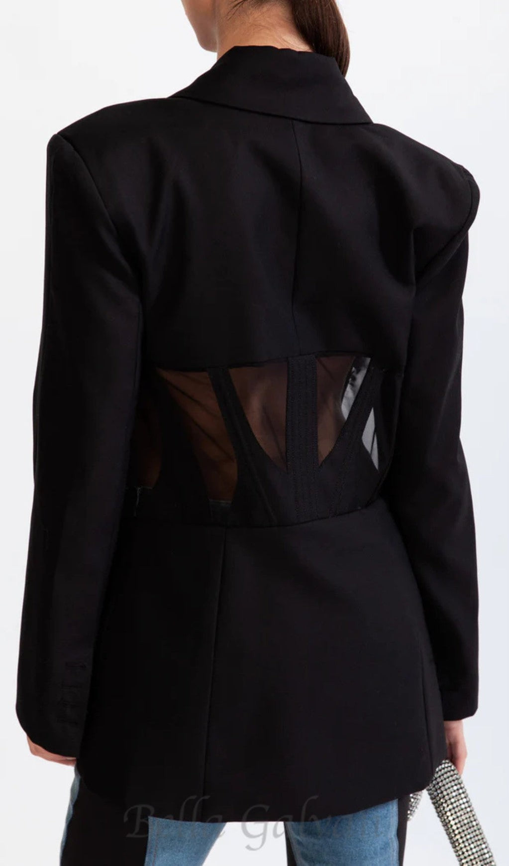 Flowering Girl Women PATCHWORK BLAZER IN BLACK