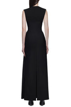 Kelly Interlock Pleated Knit Maxi Dress In Black