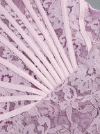 Kellie Strapless Lace Appliques Mini Dress In Light Purple