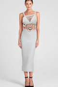 Flowering Girl Women Pearl Embellished Bustier Top