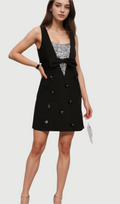 Flowering Girl Women Aviva black 3d-petal sequined mini dress