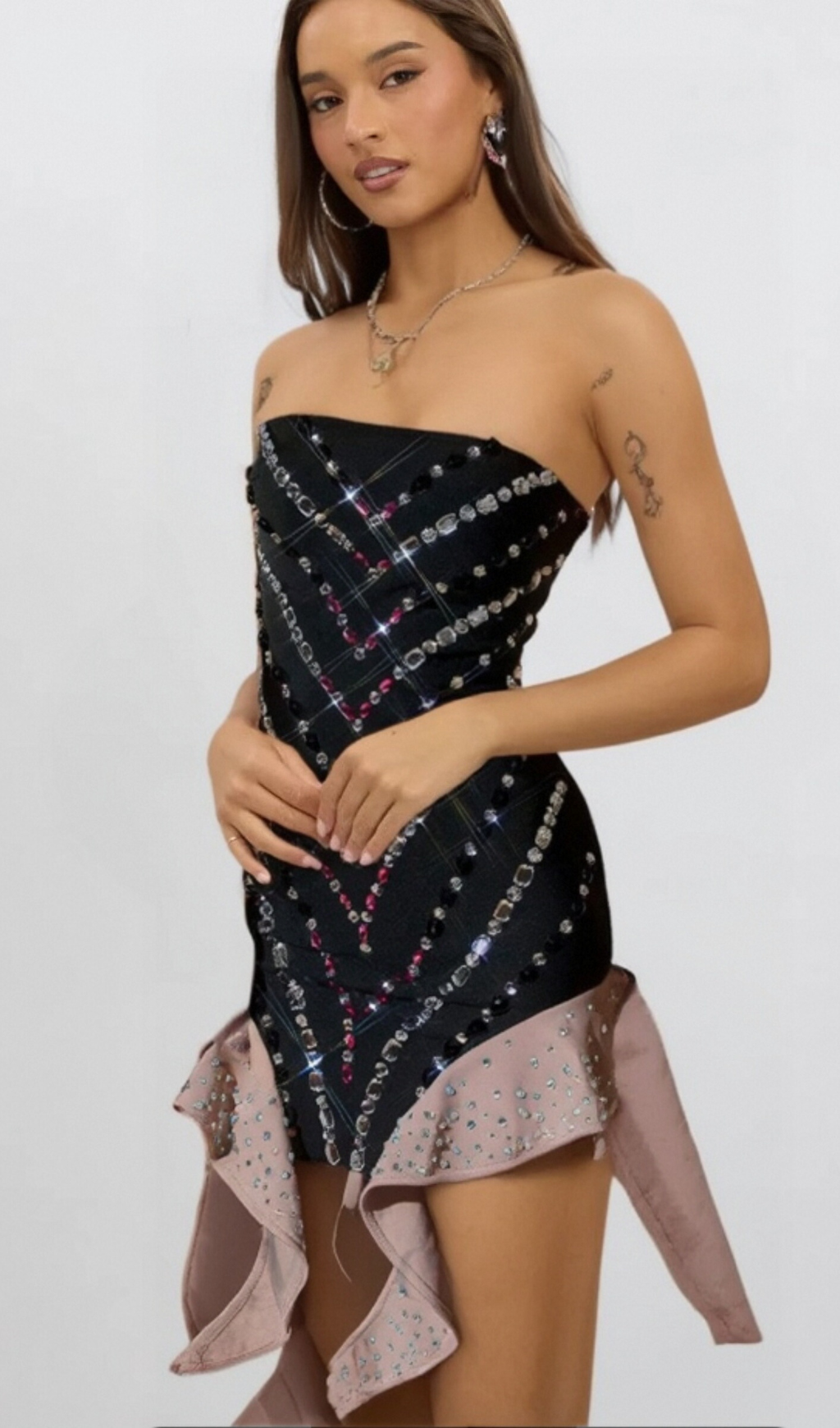Flowering Girl Women afra CADY STRAPLESS RHINESTONE BANDAGE MINI DRESS