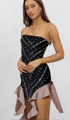 Flowering Girl Women afra CADY STRAPLESS RHINESTONE BANDAGE MINI DRESS