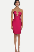 Flowering Girl Women Off The Shoulder Bodycon Midi Dress In Rose Red