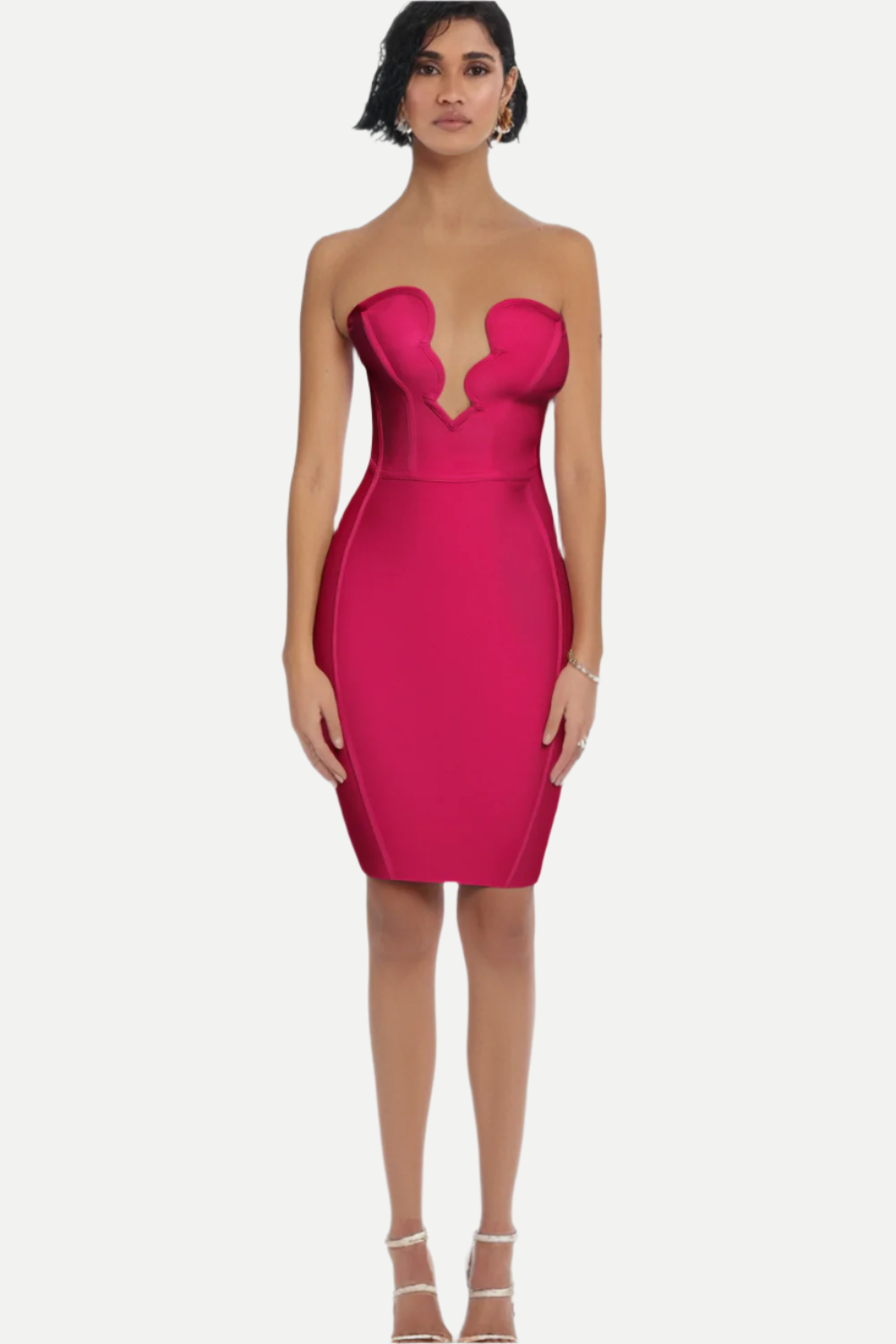Flowering Girl Women Off The Shoulder Bodycon Midi Dress In Rose Red