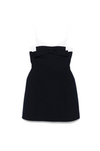 Flowering Girl Women Double Bow Sling mini Dress in navy blue