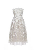 Flowering Girl Women anna crystal floral embroidery midi dress in white
