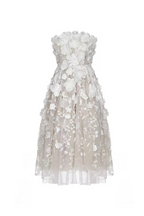 Flowering Girl Women anna crystal floral embroidery midi dress in white