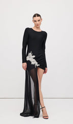 rebecca black Asymmetrical With rhinestone Embellishments Mini Dress