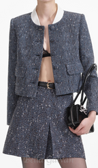Flowering Girl Women blue boucle mini skirt
