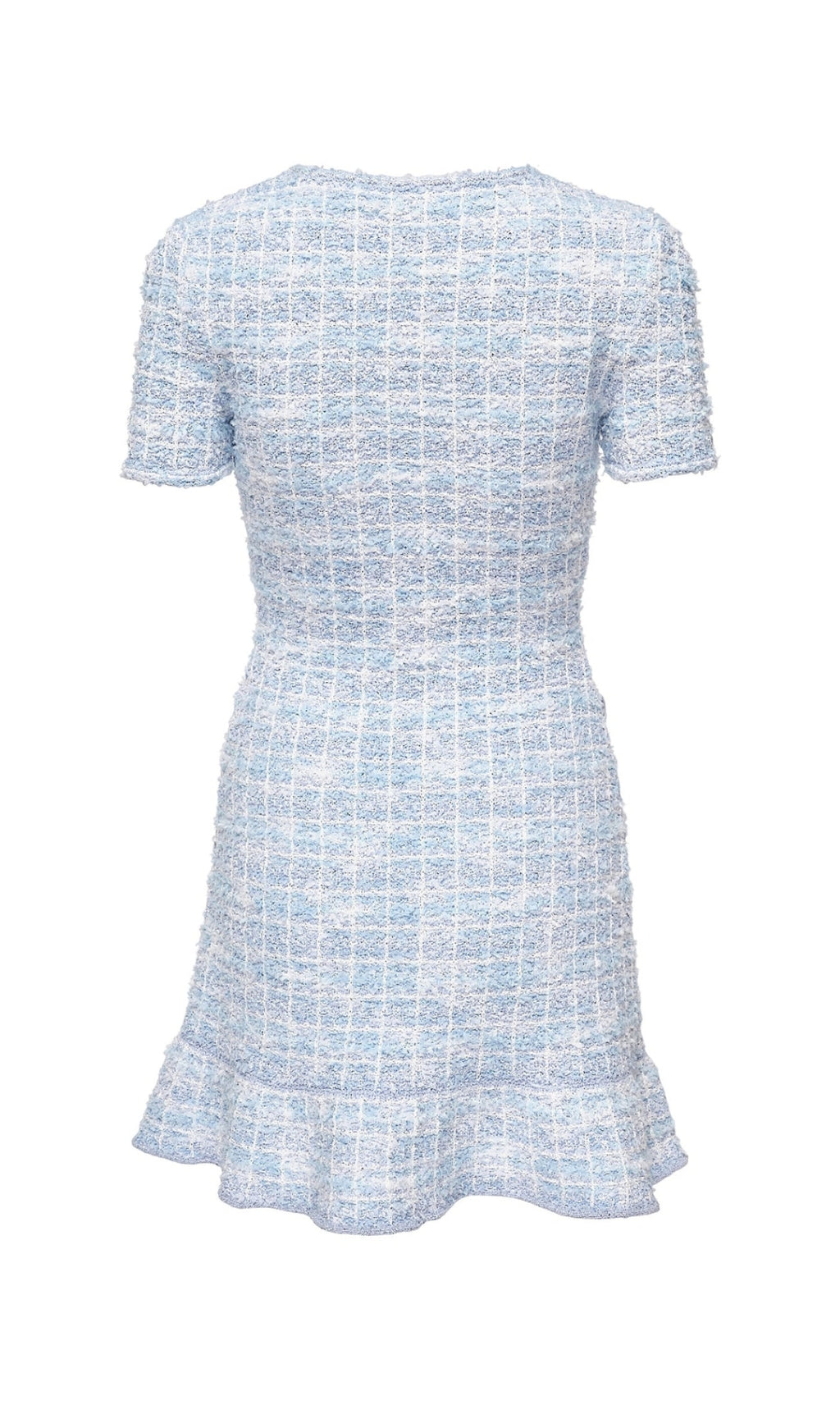 Flowering Girl Women check knit mini dress in blue