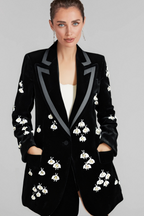 Flowering Girl Women Sibyl Black Bee Diamond Blazer Mini Dress