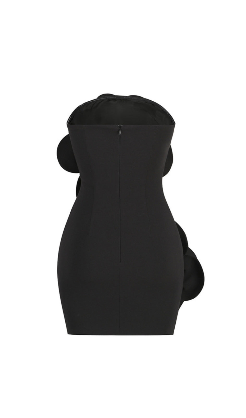Flowering Girl Women Strapless Flower Mini Dress In Black
