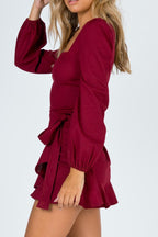 Flowering Girl Women Long Sleeve Villa Mini Dress