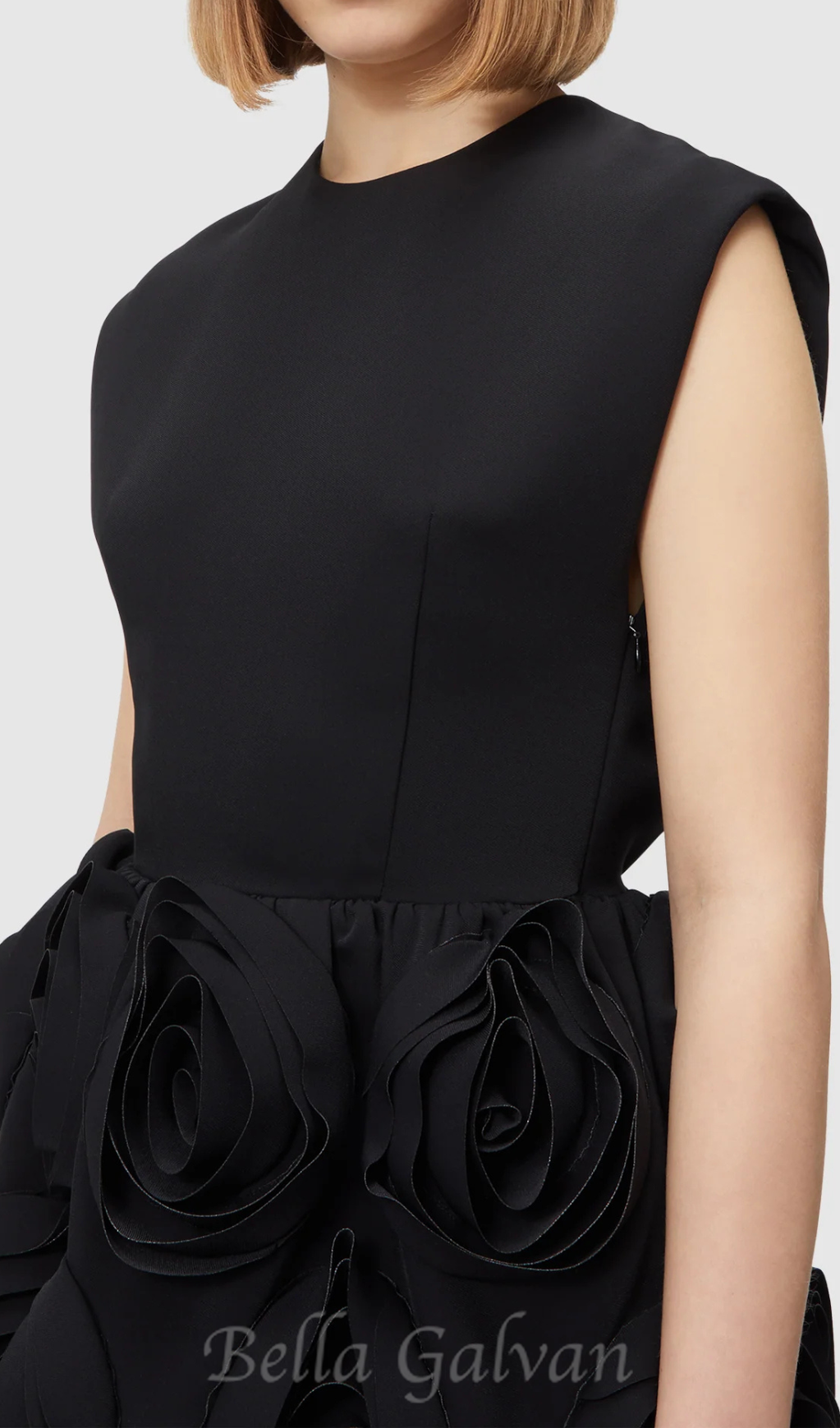 Flowering Girl Women xaviera rose applique mini dress in black