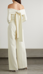 Flowering Girl Women Vesper off-the-shoulder crepe jumpsuit in ivory