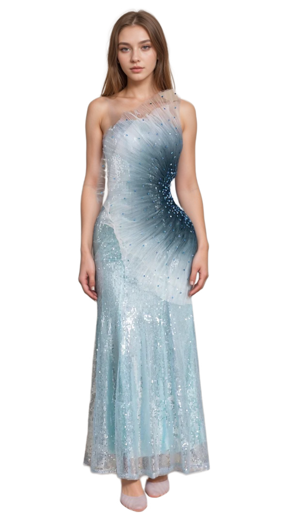 Flowering Girl Women alyssa Samira Gradient Embellished Mermaid Maxi Dress