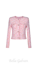 Flowering Girl Women Pink Check Knit Cardigan