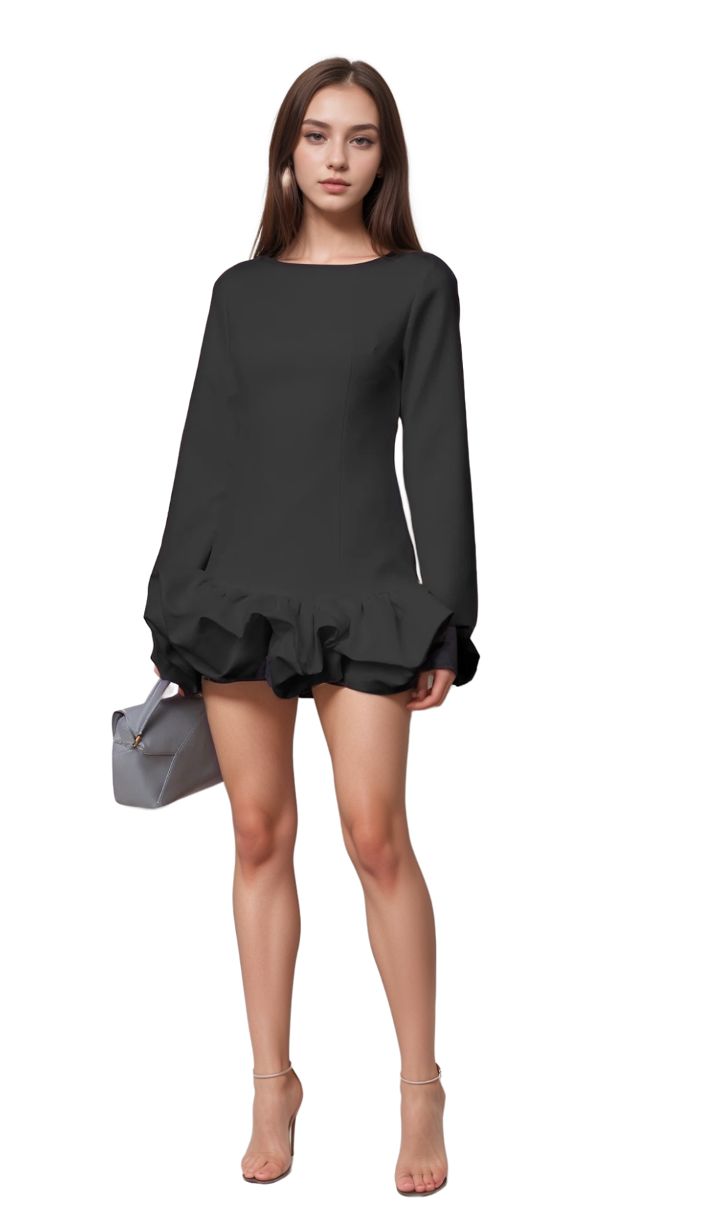 Flowering Girl Women Elodie bubble-skirt mini dress in Black