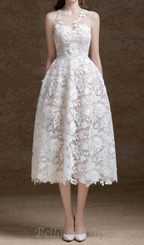 Flowering Girl Women erica floral lace midi dress in white