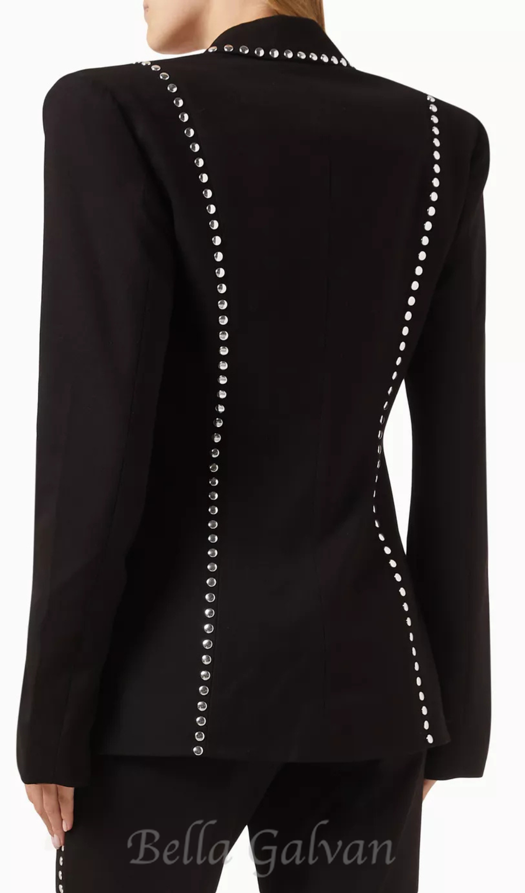 Flowering Girl Women DEBORAH BLACK SCARF-DETAILED WOOL CREPE BLAZER SET