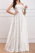 Flowering Girl Women Aura Sequin A Line Maxi Dress In White
