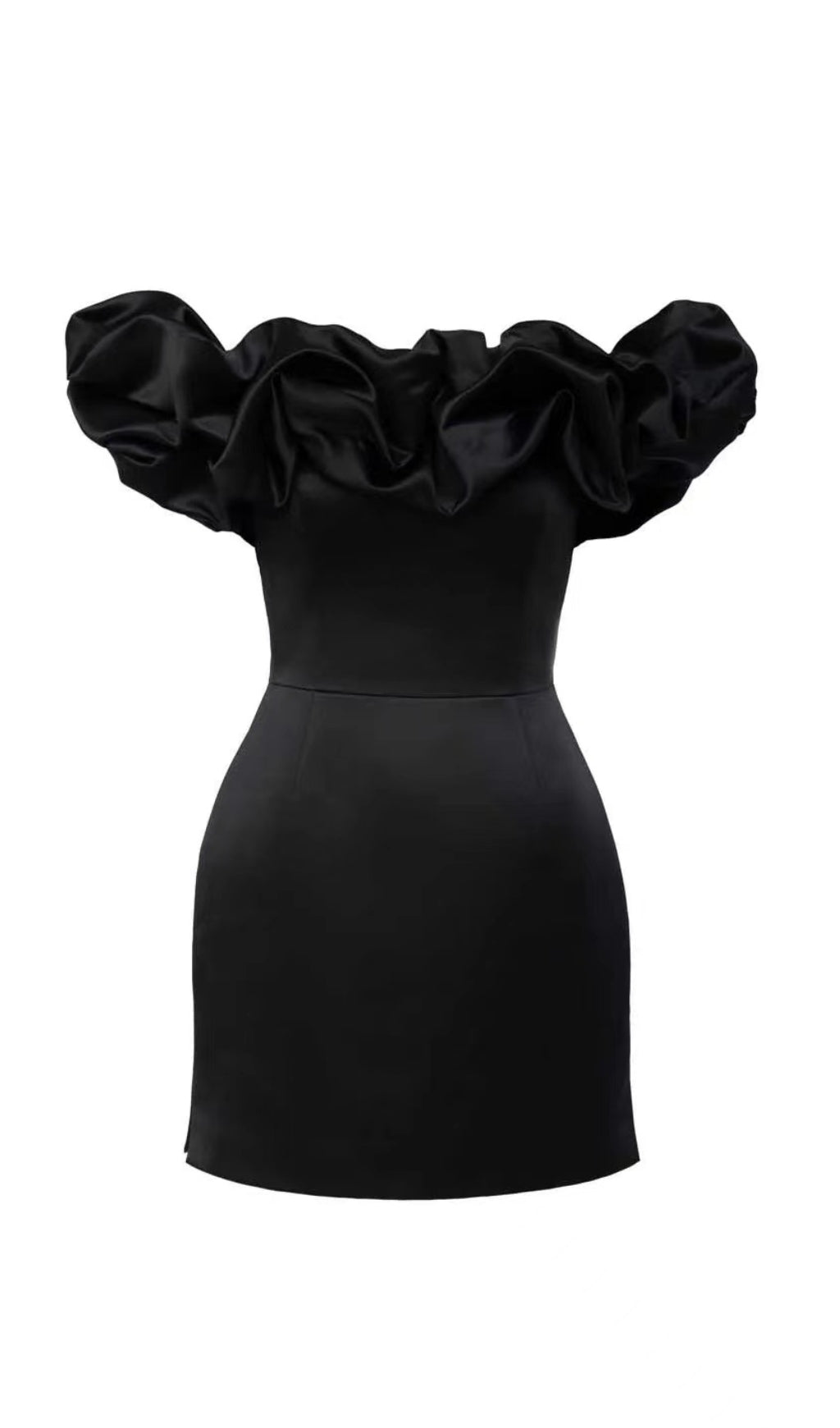 Flowering Girl Women Satin Ruffle Strapless Dress