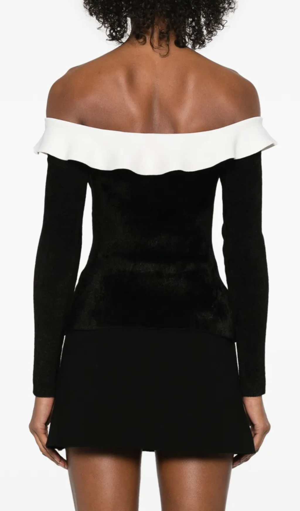 Flowering Girl Women Claire Chenille Knit Off Shoulder Top In Black