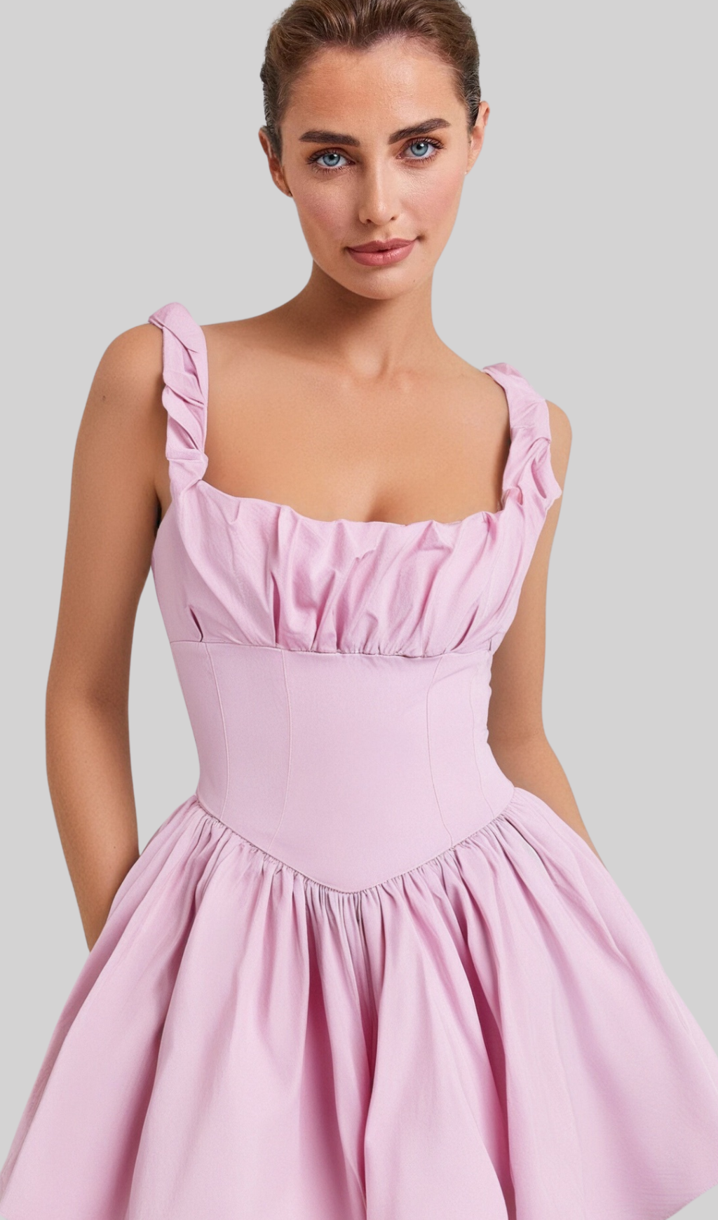 Flowering Girl Women Cotton Candy Cotton Tulle Mini Dress in pink