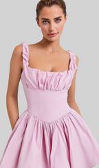 Flowering Girl Women Cotton Candy Cotton Tulle Mini Dress in pink