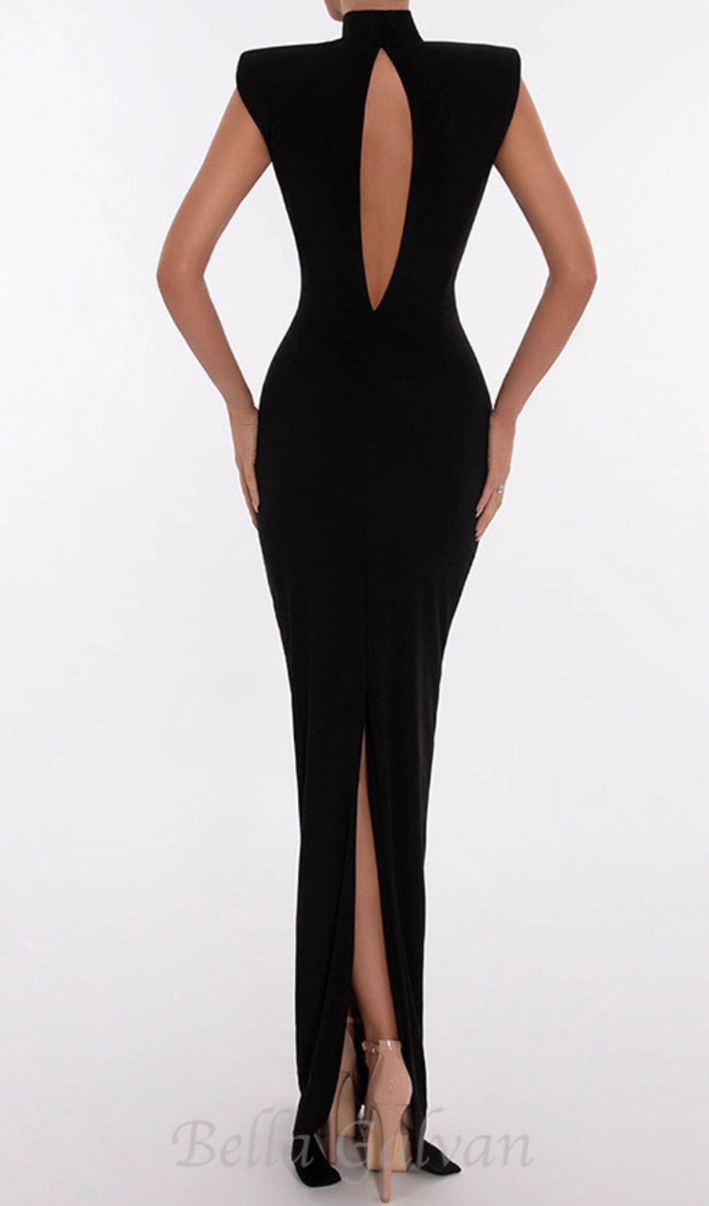 Flowering Girl Women Gold X Beads Embellished Black maxi Dress