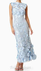 Flowering Girl Women Selene Cocktail Midi Dress in Blue