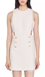 Flowering Girl Women Sleeveless Cutout Pinafore mini Dress in light pink