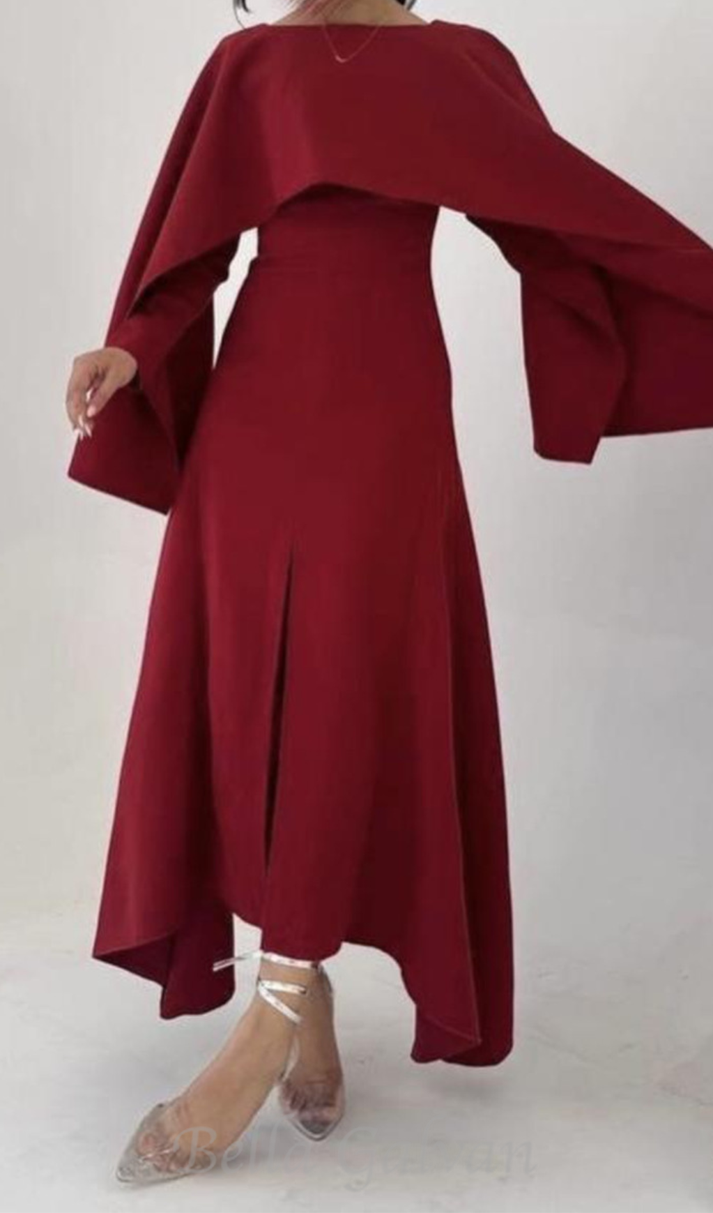 Flowering Girl Women zenobia shawl slit maxi dress in red