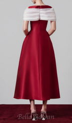 Flowering Girl Women elfa boat-neck midi dress in red