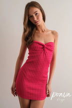 Flowering Girl Women Textured Strapless Mini Dress
