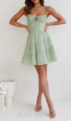 Flowering Girl Women calista strap mini dress in green