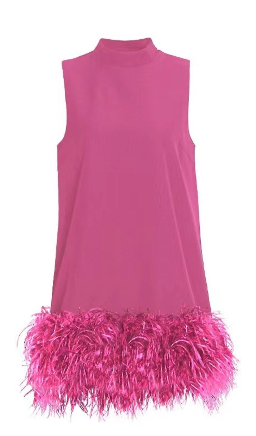 Flowering Girl Women Feather Mini Dress