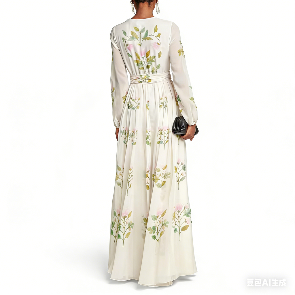 FLORAL SILK GEORGETTE MAXI DRESS