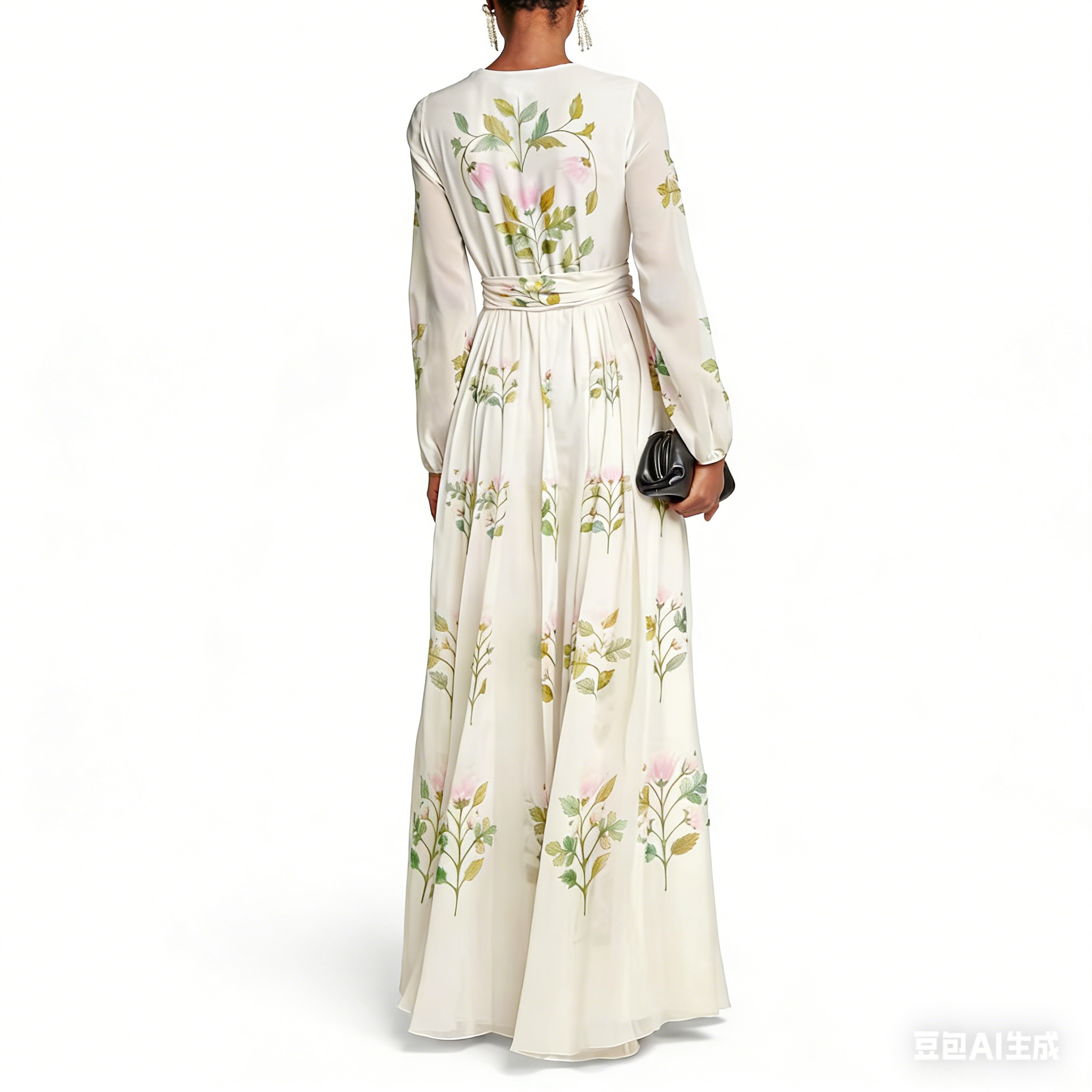 FLORAL SILK GEORGETTE MAXI DRESS
