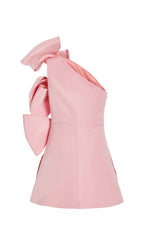 Flowering Girl Women Bow-Detailed Silk Mini Dress In Pink