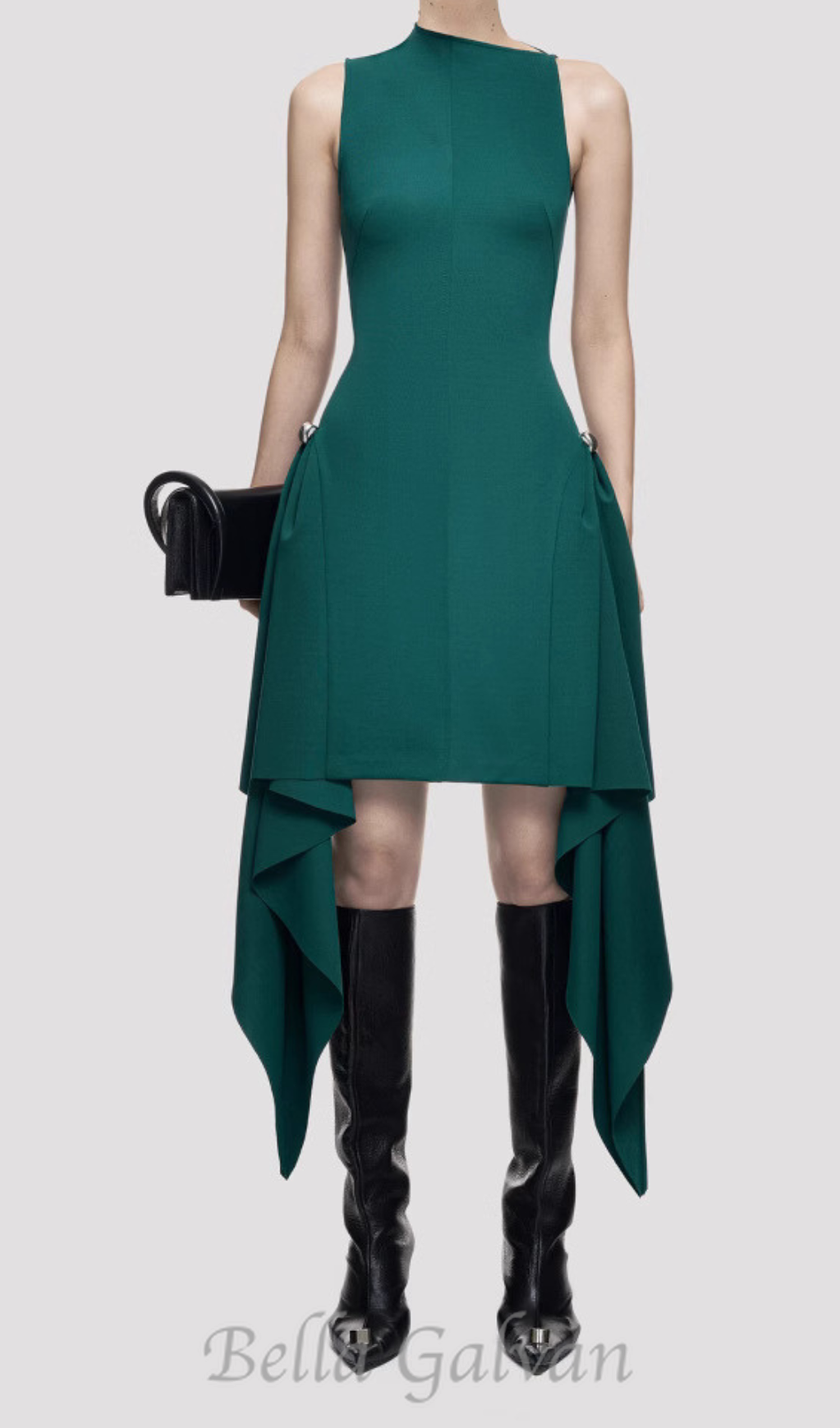 Flowering Girl Women Amato Sleeveless Fringe Mini Dress in green