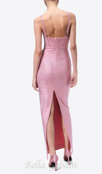 Flowering Girl Women Brook crystal-embellished sleeveless maxi dress in rose pink