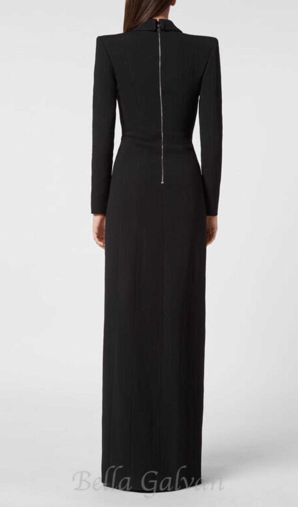 Flowering Girl Women melissa v neck long blazer dress in black