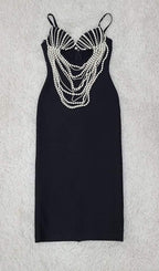 Flowering Girl Women Pearl Embellished Midi Dress