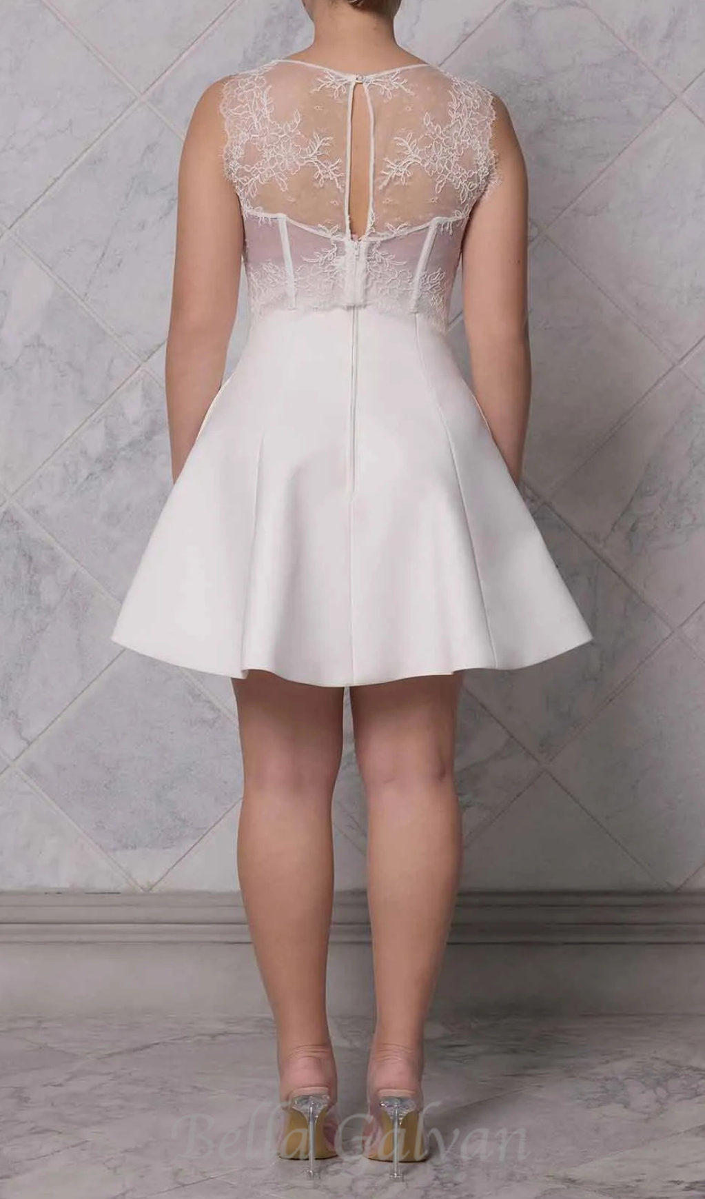 Flowering Girl Women nude ombre off-white under-bust corset mini skirt set