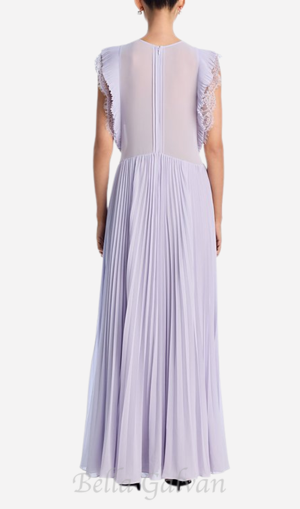 Flowering Girl Women Chiffon Ruffled Maxi Dress in Lilac