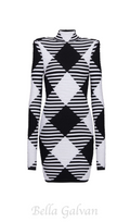 Flowering Girl Women mini dress in rolled gingham knit