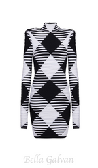 Flowering Girl Women mini dress in rolled gingham knit